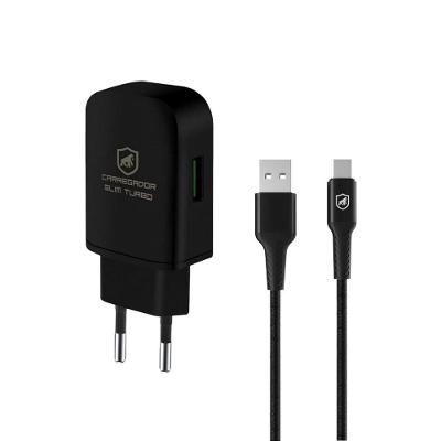 Carregador Turbo Slim + Cabo Kevlar Tipo C/USB 1,5M -Gshield
