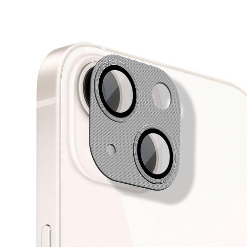 Protetor de lente de câmera de alumínio para iPhone 14 Plus - Prata - Gshield