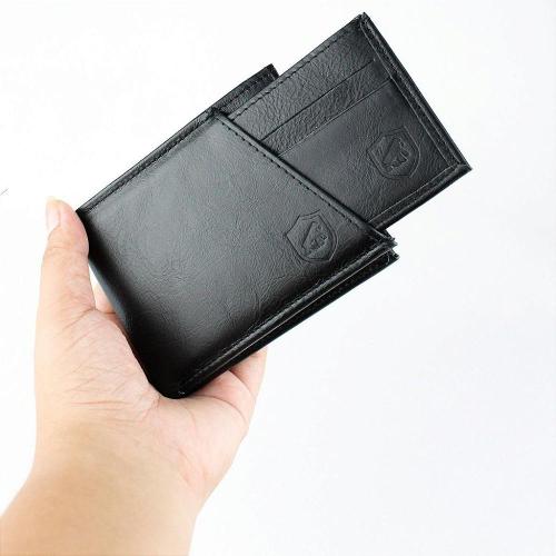 Carteira de Couro Masculina - Porta Cartão - Dinamic - Gshield (3 anos de Garantia)