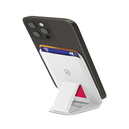 Carteira Magsafe com Kickstand - Porta Cartão Magnético - Branca - Gshield