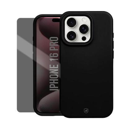 Kit Capa case capinha Silicon Premium e Película Hydrogel Privacidade para iPhone 16 Pro - Gshield