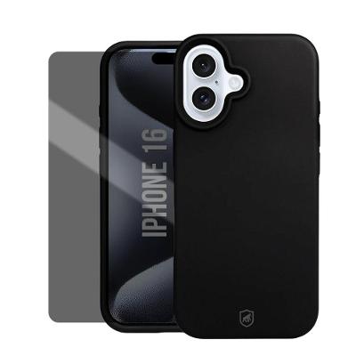 Kit Capa case capinha Silicon Premium e Película Hydrogel Privacidade para iPhone 16 - Gshield
