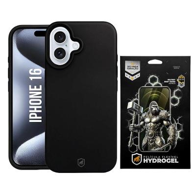 Kit Capa case capinha Silicon Premium e Película Hydrogel HD para iPhone 16 - Gshield
