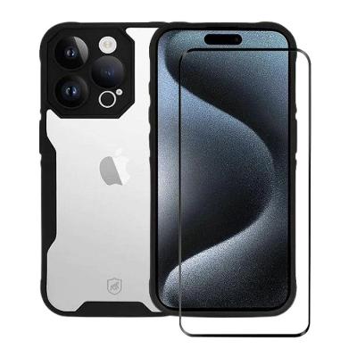 Kit Capa case capinha Dual Shock Sense e Pelicula Ultra Glass para iPhone 15 Pro Max - Gshield