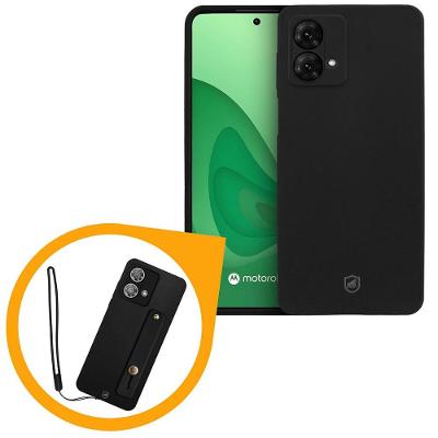 Kit Capa Silicon Veloz para Motorola Moto G84 5G + Ring Socket + Cordão - Preto - Gshield
