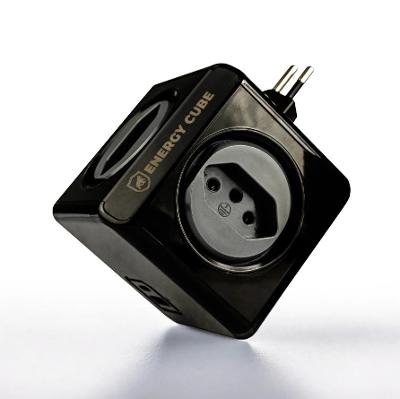 Adaptador carregador Energy Cube Bivolt Filtro de Linha Multiplicador de Tomadas 10A com Proteção de Sobretensão,  (4 Tomadas + USB A + Tipo C)