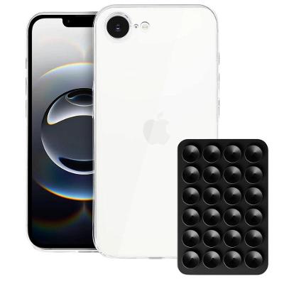 Capa case capinha Crystal Slim para Iphone 16E +  Ventosa  Preta  Gshield