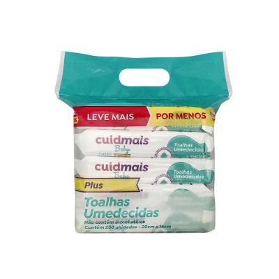 Lenço Umedecido Cuidmais Baby Plus Pack 250 Unidades