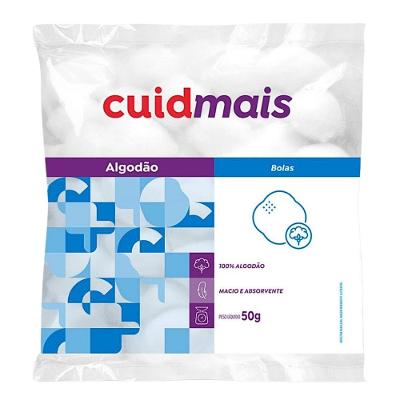 Algodão Bolas Cuidmais 50 gramas