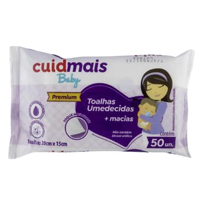 Toalhas Umedecidas CuidMais Baby Premium 50 Unidades