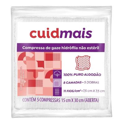 Compressa Não Estéril Cuidmais Com 5 Unidades