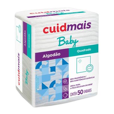 Algodão Quadrado Cuidmais Baby com 50un