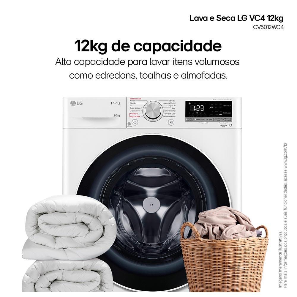 Lava e Seca 12Kg LG Smart Branca com 12 Programas de Lavagem - CV5012WC4 - 5