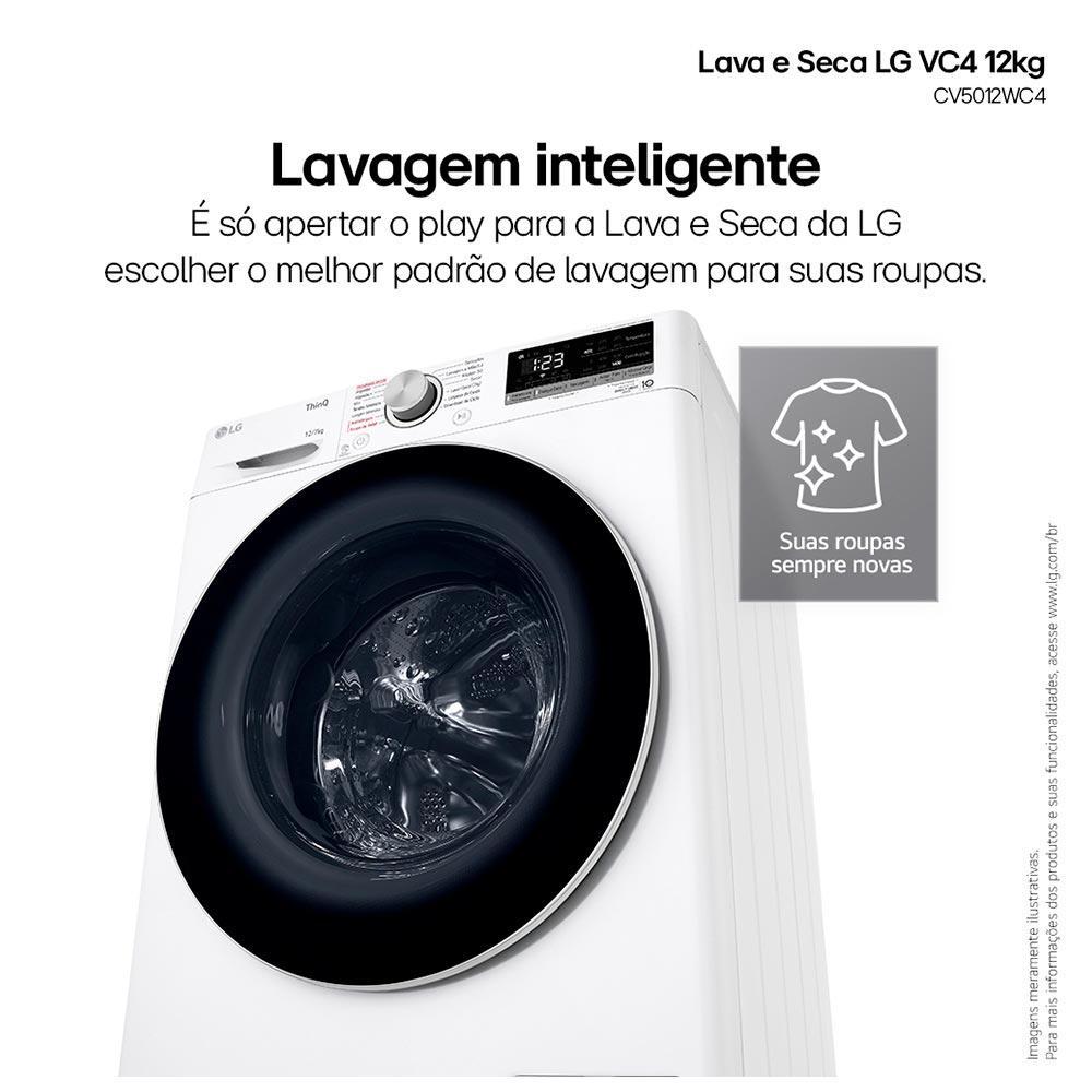Lava e Seca 12Kg LG Smart Branca com 12 Programas de Lavagem - CV5012WC4 - 6