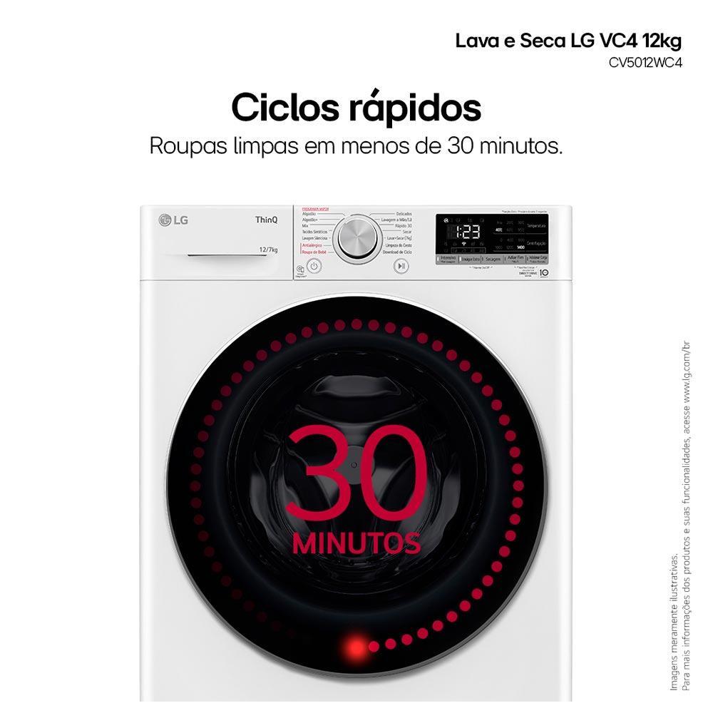 Lava e Seca 12Kg LG Smart Branca com 12 Programas de Lavagem - CV5012WC4 - 8