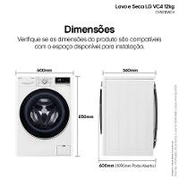 Lava e Seca 12Kg LG Smart Branca com 12 Programas de Lavagem - CV5012WC4 - 3