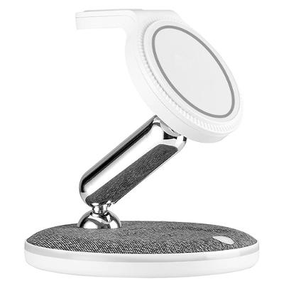 Carregador de Mesa por Indução 3 em 1 Compatível com Smartphones Padrão Qi Branco - Geonav - CH31MAG