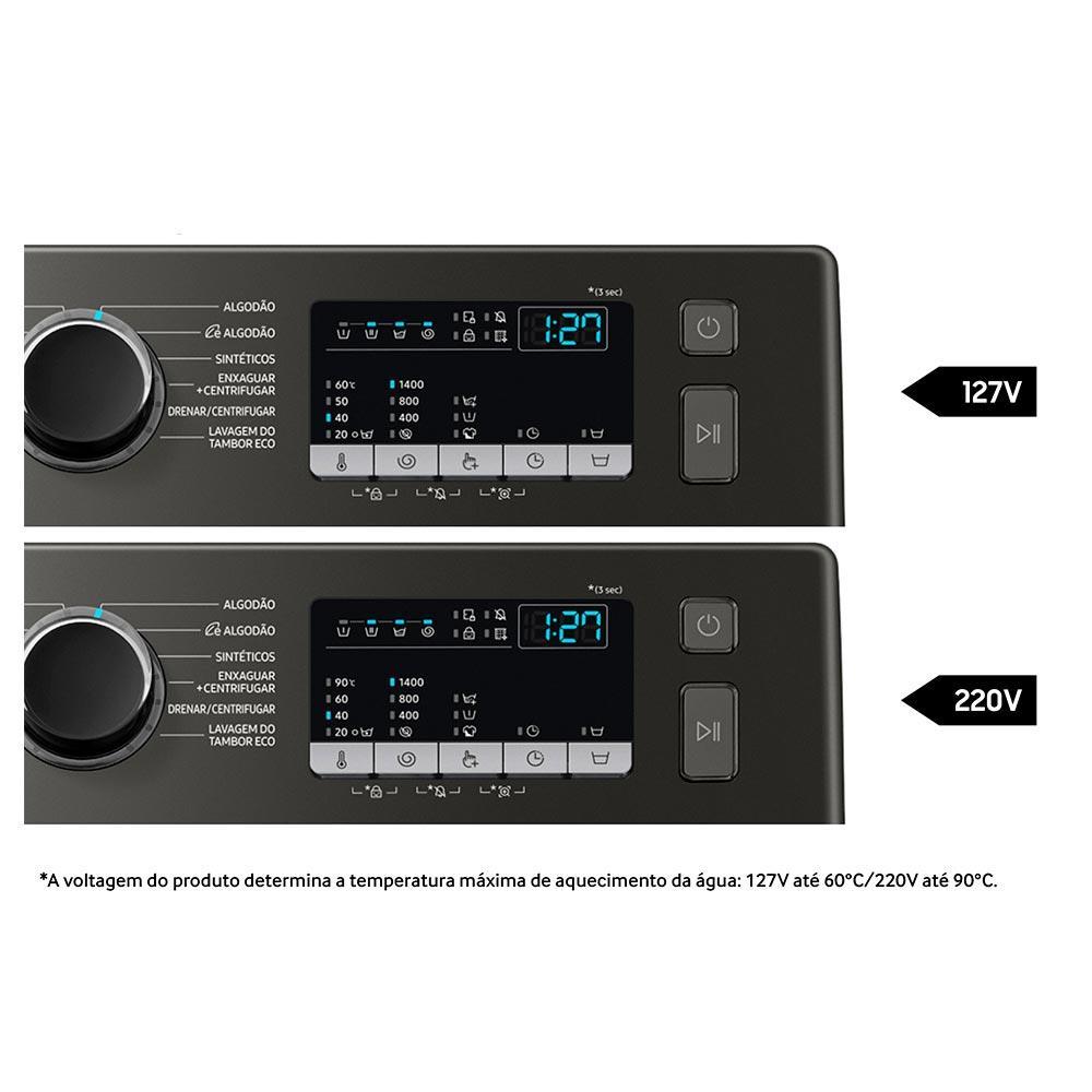 Lavadora de Roupas Samsung 11 Kg Digital Inverter Inox Look com 12 Programas de Lavagem - WW11T4040BX - 4