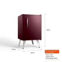 Frigobar Brastemp Retrô 76 Litros Marsala Wine - BRA08HG - 7