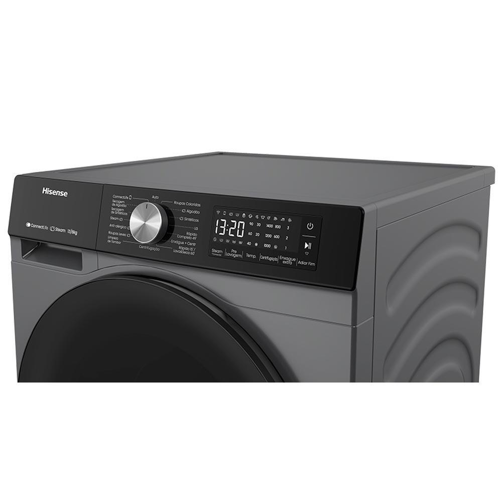 Lava e Seca 13Kg Hisense Titanium com 13 Programas de Lavagem, Steam, Wi-Fi - WD3S13 - 2