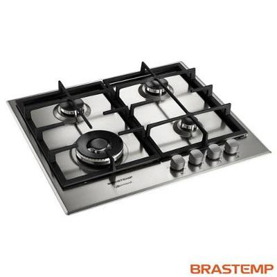 Cooktop 4 Bocas Brastemp Gourmand Inox com Duplachama e Trempe com Ferro Fundido - BDK60DR
