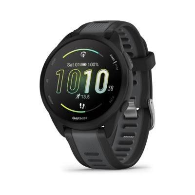 Smartwatch Relógio Garmin Forerunner 165 Music Preto e Cinza Ardosia WW com Monitor Cardíaco de Pulso e GPS 43mm