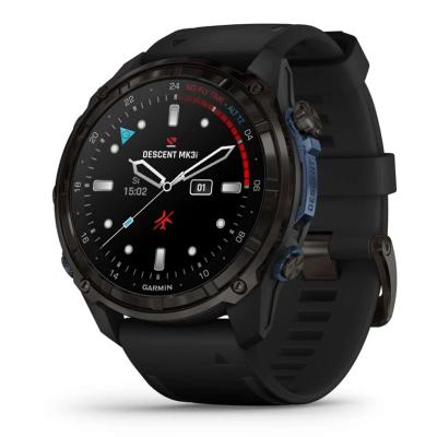 Smartwatch Relógio Garmin Descent Mk3i com Monitor Cardíaco de Pulso e GPS Cinza Carbono DLC Ti Preto EMEA