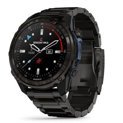 Smartwatch Relógio Garmin Descent Mk3i com Monitor Cardíaco de Pulso e GPS Cinza Carbono Titânio DLC c/ pulseira de Titânio