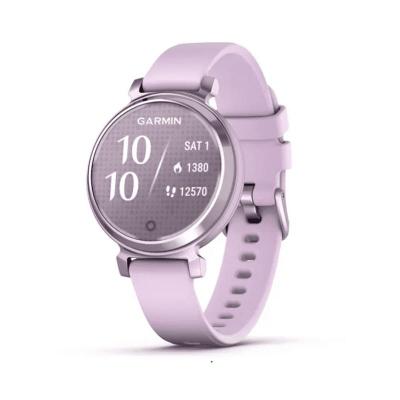 Smartwatch Relógio Garmin Lily 2 Lilás Pulseira Lilás de Silicone com Monitor de Atividades