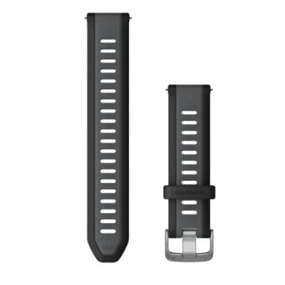 Smartwatch Pulseira Garmin Quick Release 20mm Preto com Cinza Silicone FR165/55/245/Venu