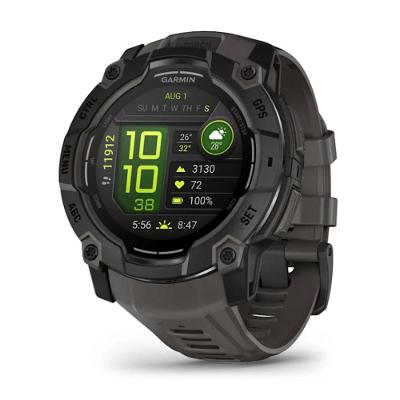 Smartwatch Relógio Garmin Instinct 3 com Monitor Cardíaco de Pulso e GPS 50 mm Amoled, Preto com pulseira de silicone Grafite
