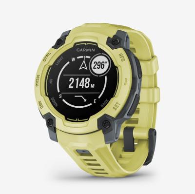 Smartwatch Relógio Garmin Instinct E com Monitor Cardíaco de Pulso e GPS 45 mm Verde com pulseira de silicone Cinza Crepúsculo