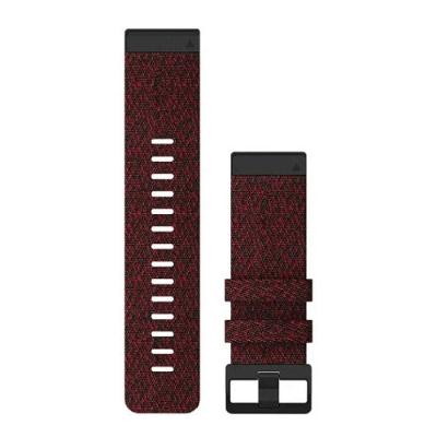 Smartwatch Pulseira Garmin QuickFit 26 Fenix 3/5X/6X/Tactix Delta Vermelha Matizado Nylon