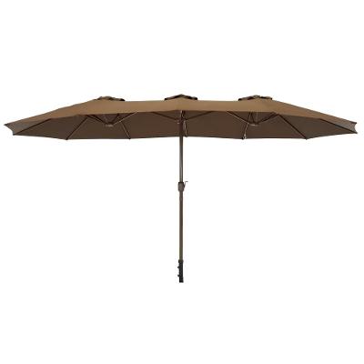 Ombrellone Retangular Oversize 4,50m x 2,65m Marrom Bel Alumínio Central Manivela FPS 60 Quiosque