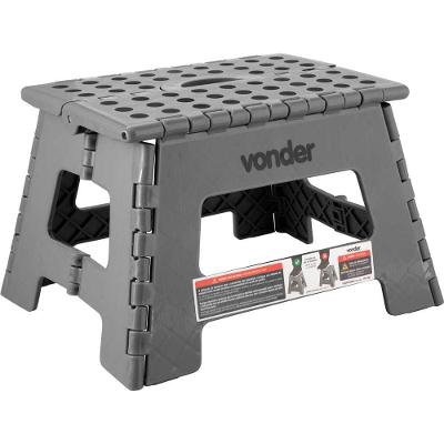 Banqueta Plástica Dobrável Cinza 220mm Vonder