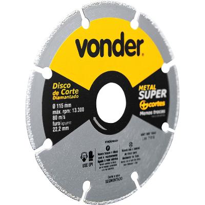 Disco Corte Diamantado Segmentado Metais Metal Super Vonder