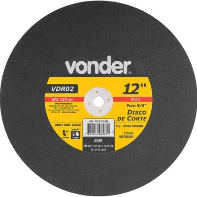 Disco Corte 300,0x3,0x15,87 2 Telas Aço Carbono Vdr0 Vonder