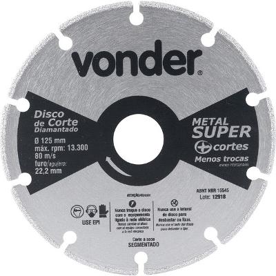 Disco Corte Diamantado 125mm Metal Super Vonder