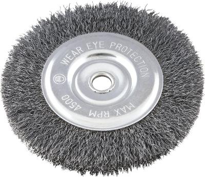 Escova Circular Ondulada 6x1/2  Furo 5/8  Aço Carbono Polido