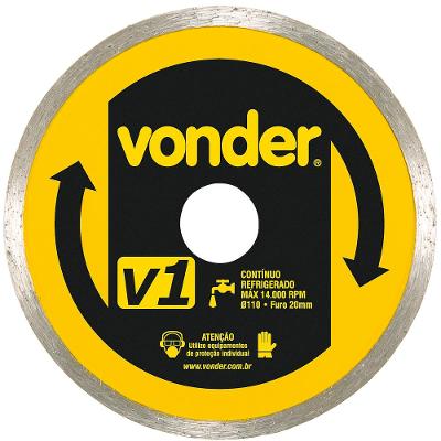 Disco diamantado 110mm contínuo furo 20mm v1 Vonder