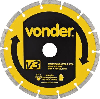 Disco diamantado 180mm segmentado furo 25mm v3 Vonder