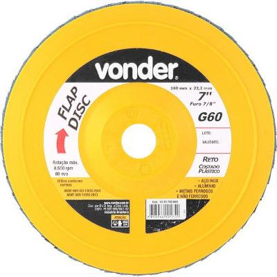 Flap Disc 7 G60 Costado Pvc Reto Aço Carbono E Inox Vonder