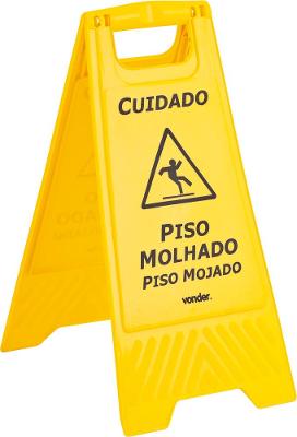 Cavalete para sinalização "piso molhado" 62x30cm Vonder