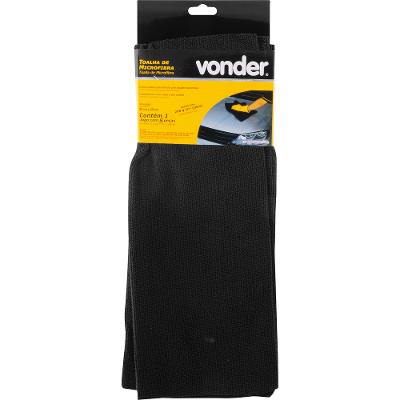 Toalha Microfibra 30x40 cm 200 G/M² Preta 5 pçs Vonder