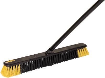 Vassoura Gari 60cm 5 Fileira Cepa Plástica Cabo Madeira Plas