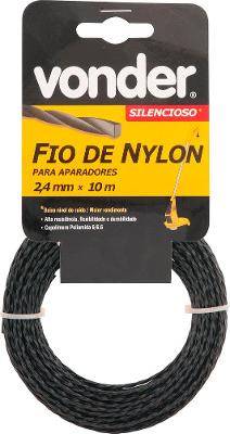 Fio Nylon 2,4mmx10m Silencioso Roçadeiras E Aparador Vonder