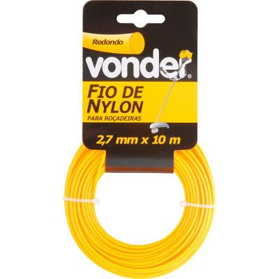 Fio Nylon 2,4mmx10m Redondo Roçadeiras E Aparadores Vonder