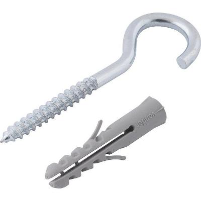 Gancho 5,5x70mm zincado c/ bucha 8mm g-8 c/ 100 peças Vonder
