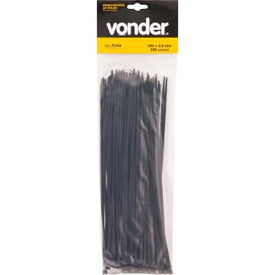 Abraçadeira de nylon 200x4,8mm preta com 20 peças Vonder