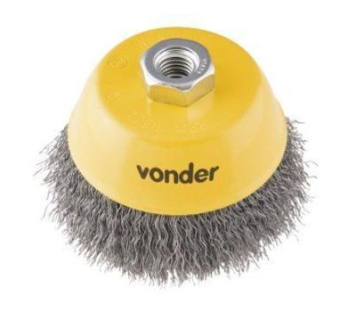 Escova copo ondulada 6" rosca m14 polido 6500rpm Vonder
